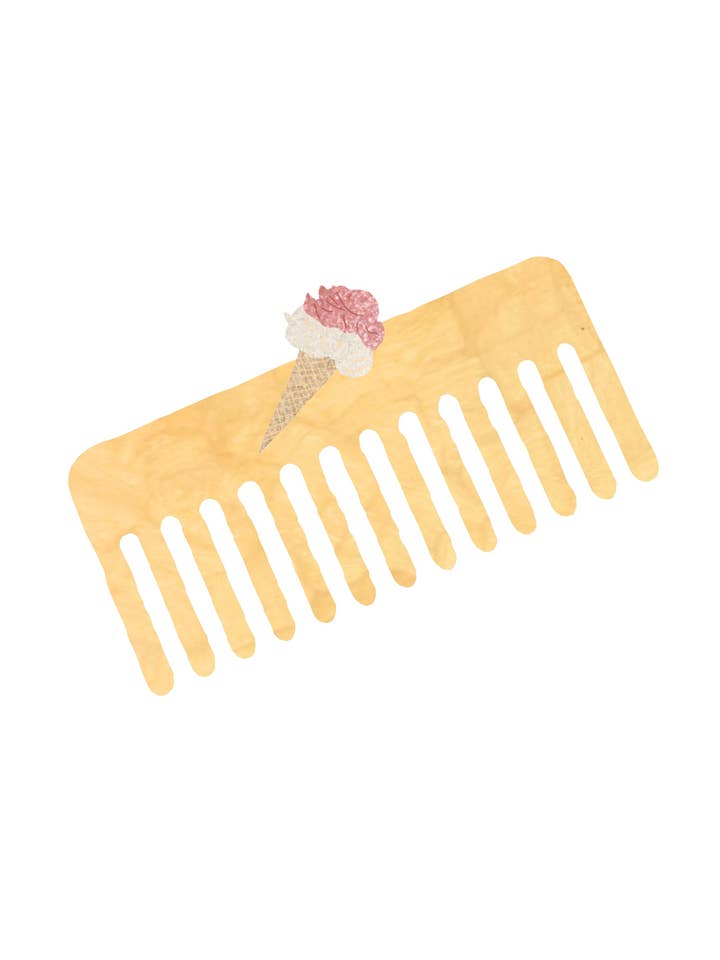 Hand-painted Gelato Detangling Wide Tooth Hair Comb | Eco-Friendly for wholesale by Solar Eclipse