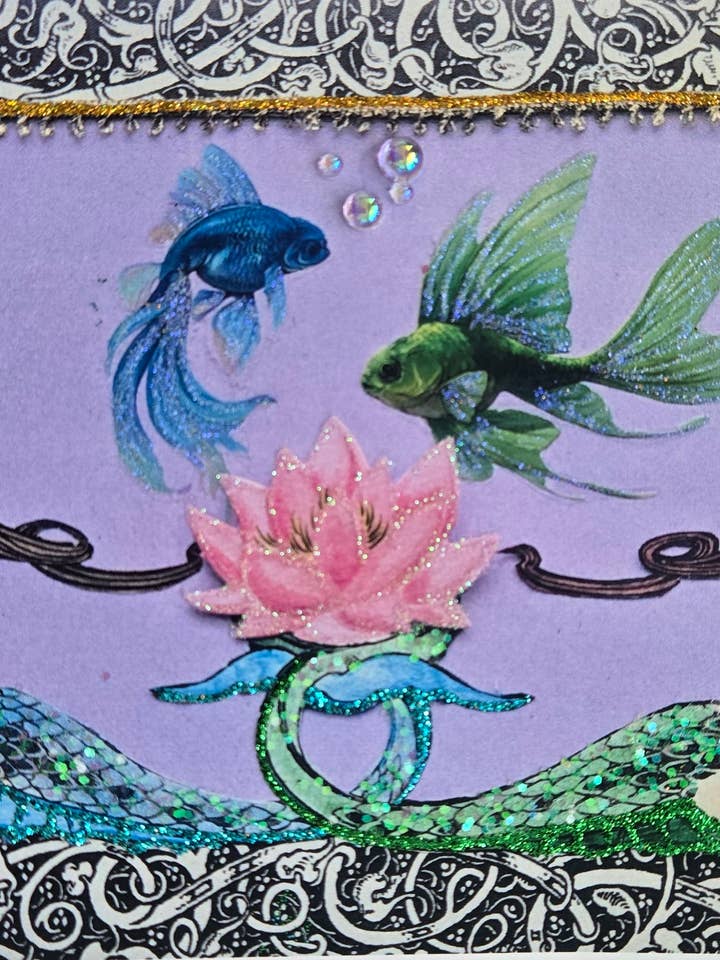 Carte de sirènes lesbiennes faites à la main, Saint-Valentin LGBTQ pour la vente par Erica DiPaolo Designs