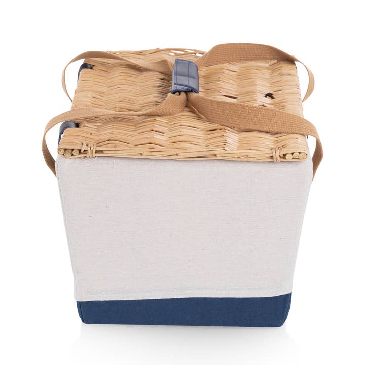 Beige Canvas with Navy Blue Accents Boardwalk Picnic Basket for 2 for wholesale on Faire5