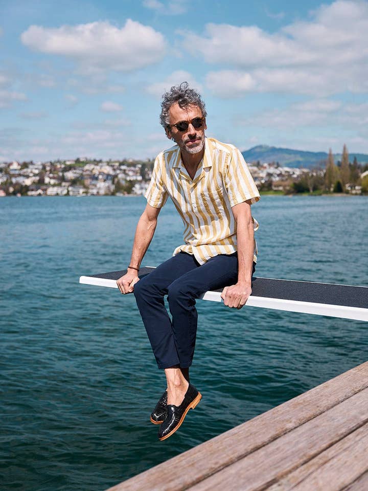 Chemise courte en lin Orto Ochre pour la vente par CARPASUS