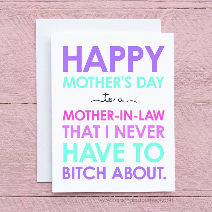 Mother's Day Card - Funny Mother's Day Card - Funny Mother in Law Card - Card for Mother in Law - Mother's Dady Card for Mother in Law for wholesale by Personal Paper Hugs