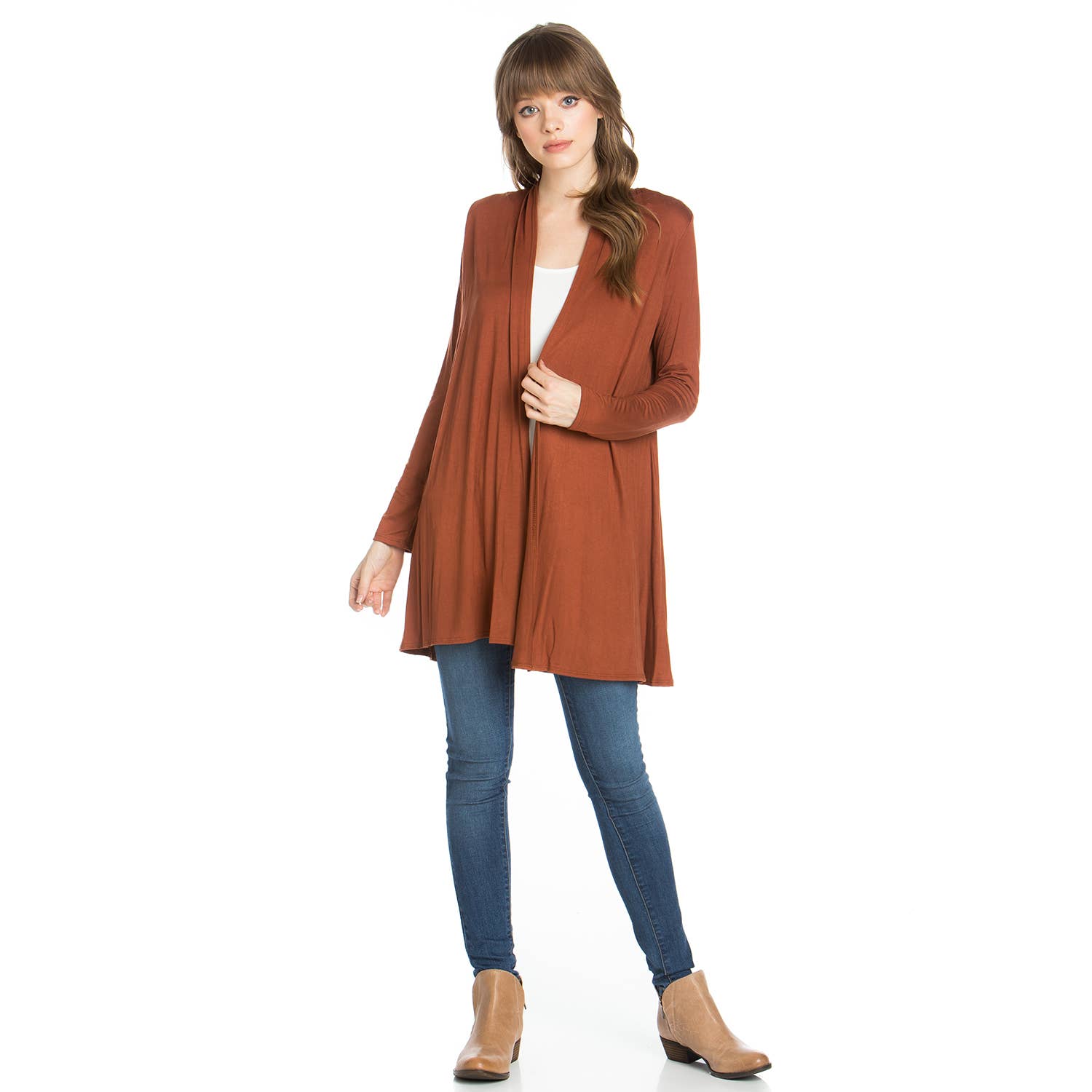 Azules Clothing - Venta al por mayor Cárdigan - Mujer - Cárdigan drapeado de manga larga con parte delantera abierta44