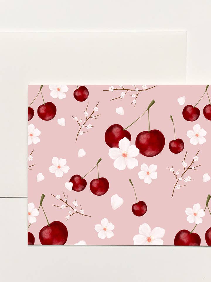 Carte-notes Cherry Sakura pour la vente par k.Patricia Designs