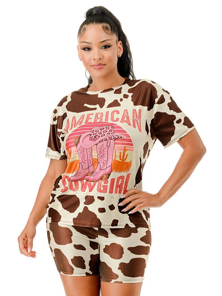 Ensemble haut court et short de cycliste pour la vente par FashionShowcase