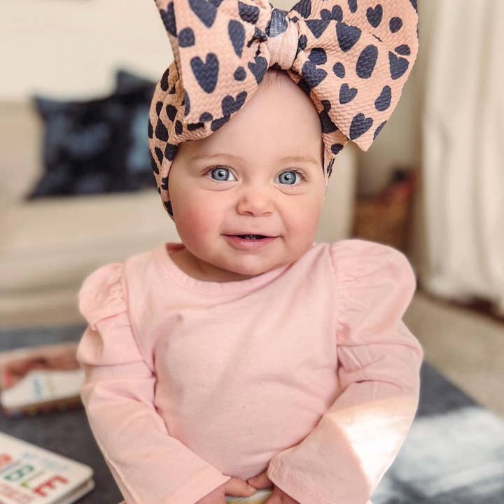 The Honey Bows – Engroshandel Hårsløjfe - Børn – Leopard Print Hårbue, Gepard Bue, Neutral Sløjfe
