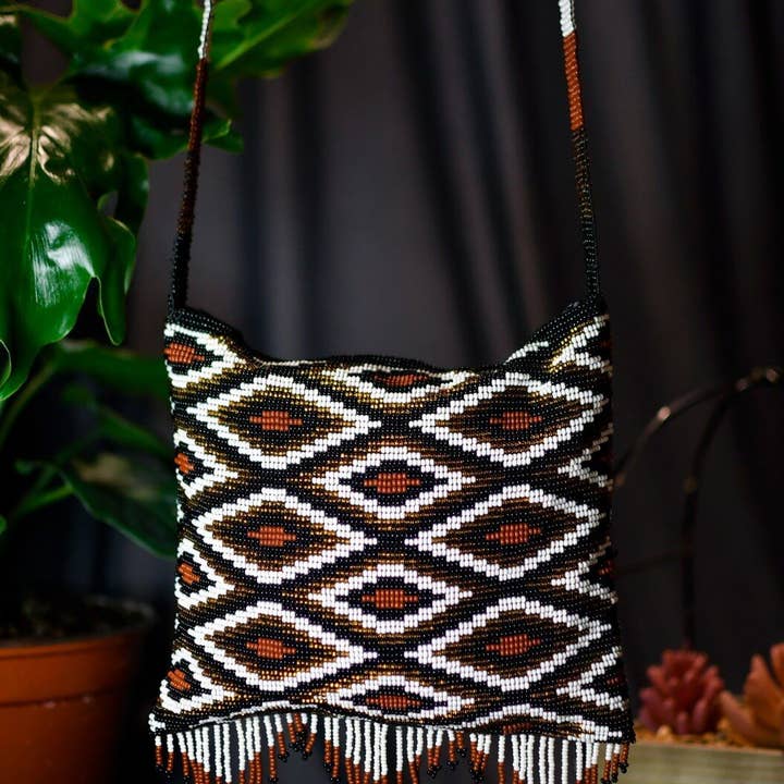 Olympic Bronze - Elegant Beaded Purse in Brown & Gold for wholesale by Mother Sierra