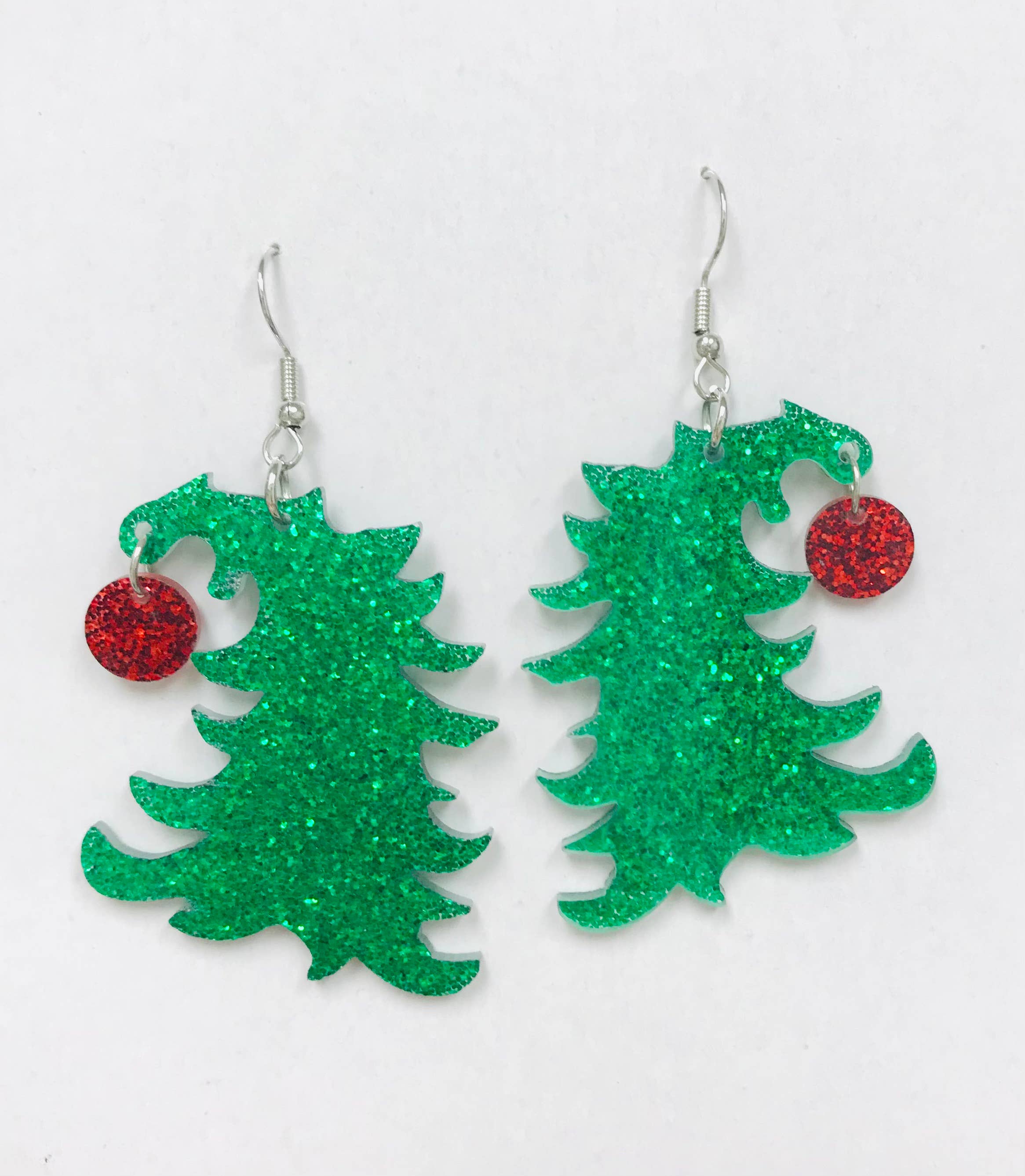 SimpleNGreat - Wholesale Dangle Earrings - BENT OVER Christmas Tree Earrings, Acrylic Earrings