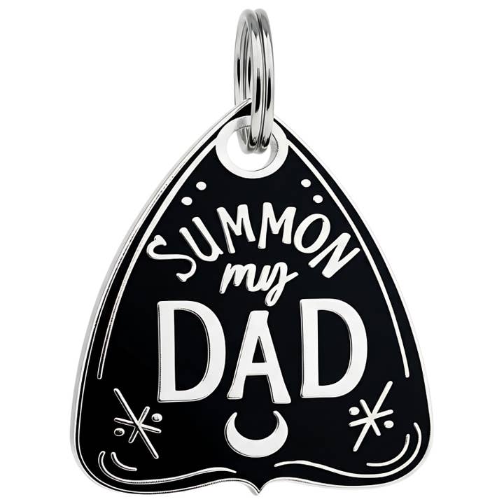 Enamel Dog Tag with Scannable Pet ID - Summon My Dad for wholesale by Bad Tags