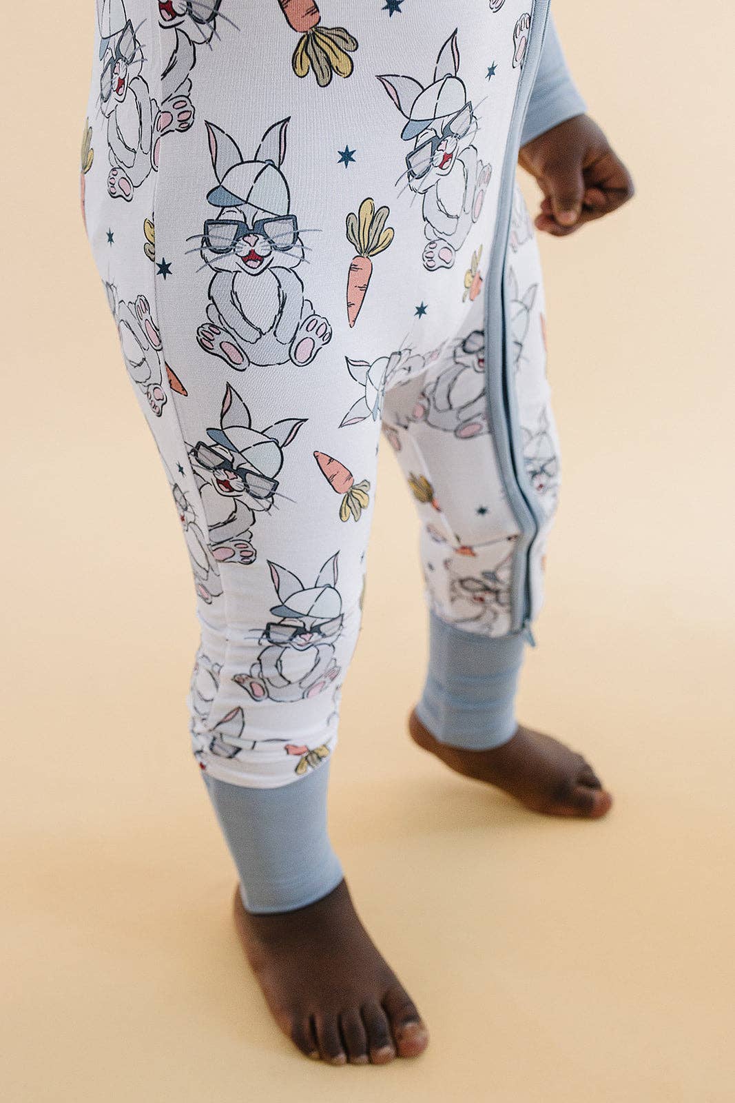 Lucky Panda Kids - Venta al por mayor Peto - Bebés - Mono de bebé con cremallera de bambú para Pascua | Conejito Rad10