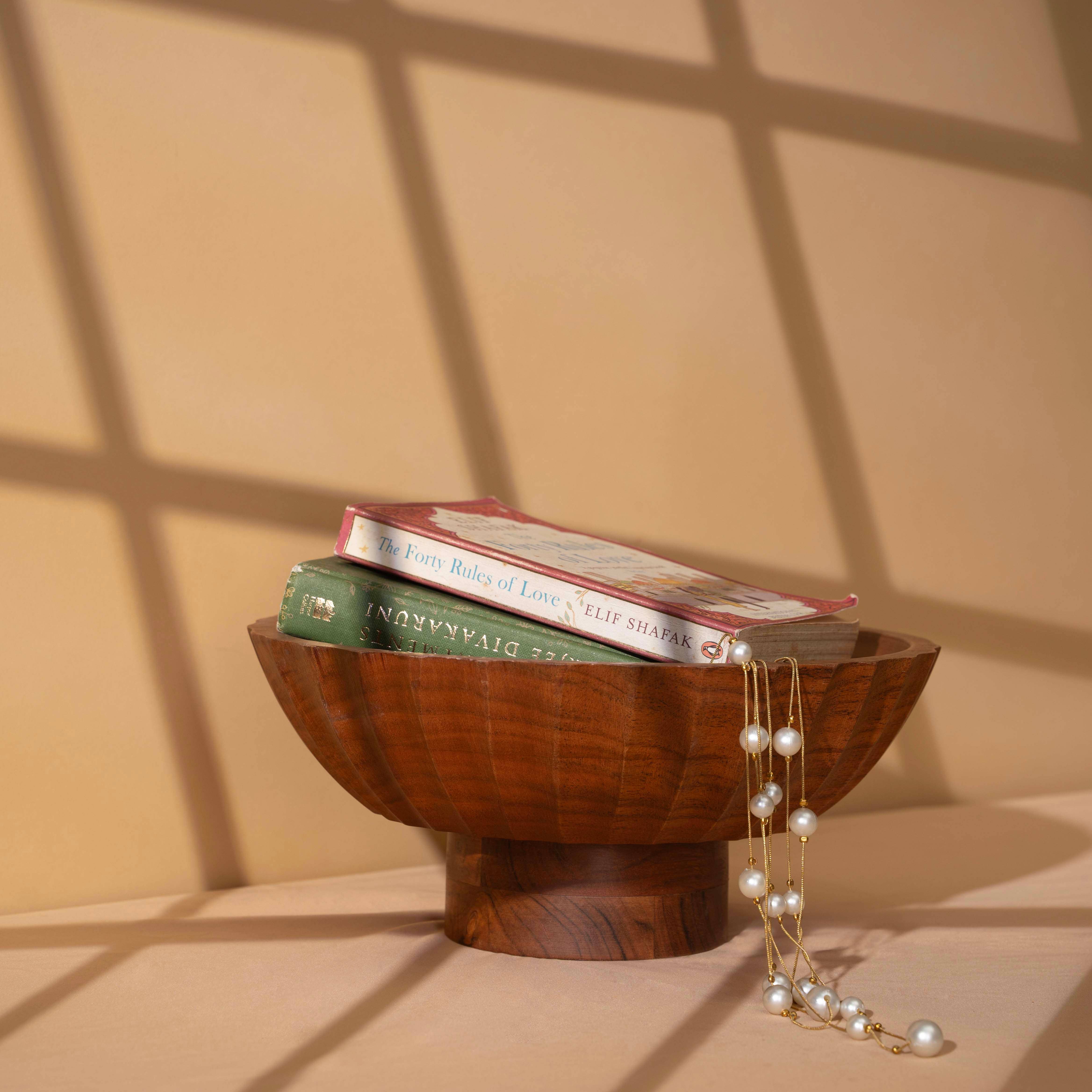 LuxeDesigns Co LLC - Wholesale Bowl - Acacia Wood Footed Bowl– Handcrafted Decorative Fruit Bowl11