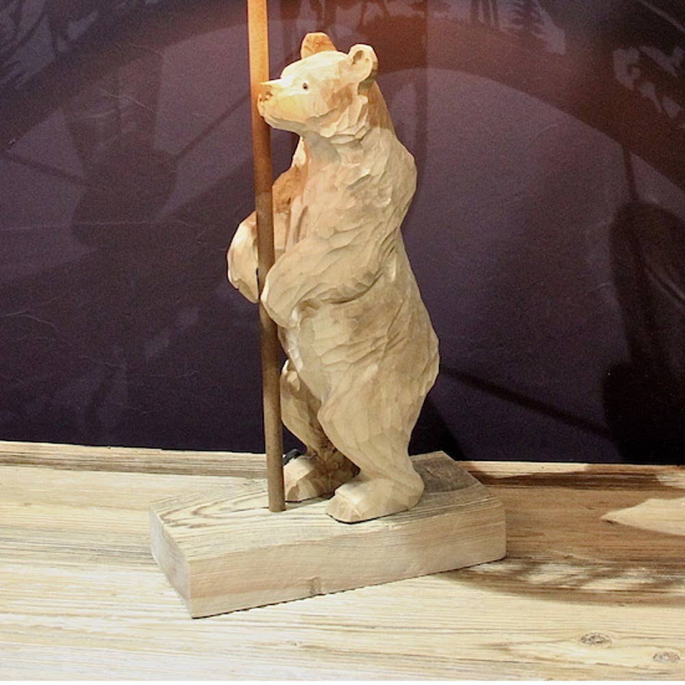 LES SCULPTEURS DU LAC - Wholesale Accent/Desk Lamp - COP'OW collection lamp base and its wooden bear3