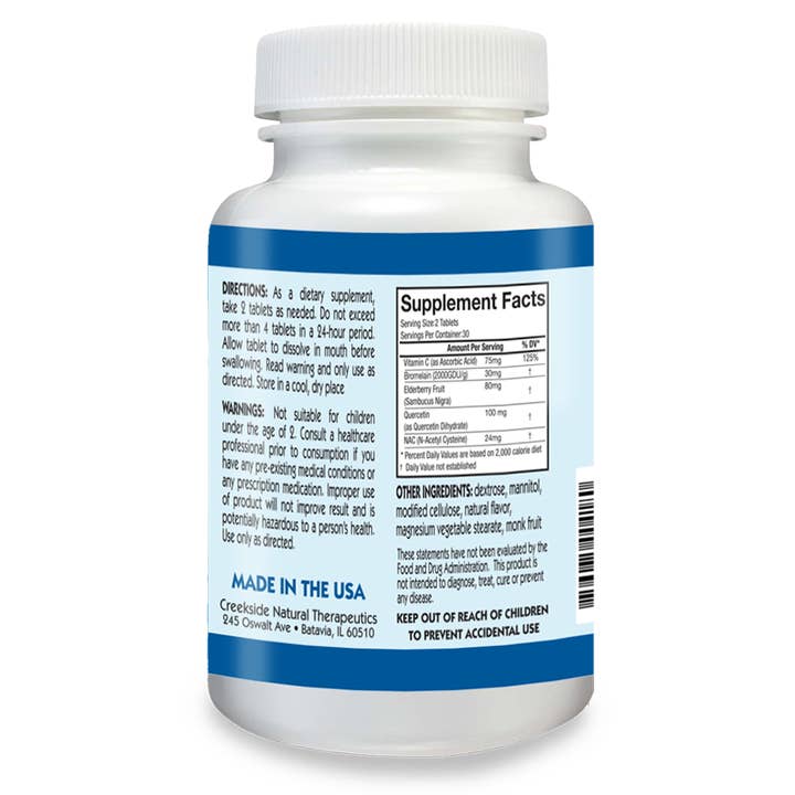 Creekside Natural Therapeutics - Wholesale Oral Supplement/Vitamin - Snifflex Cold and Allergy Relief for kids (with NAC)