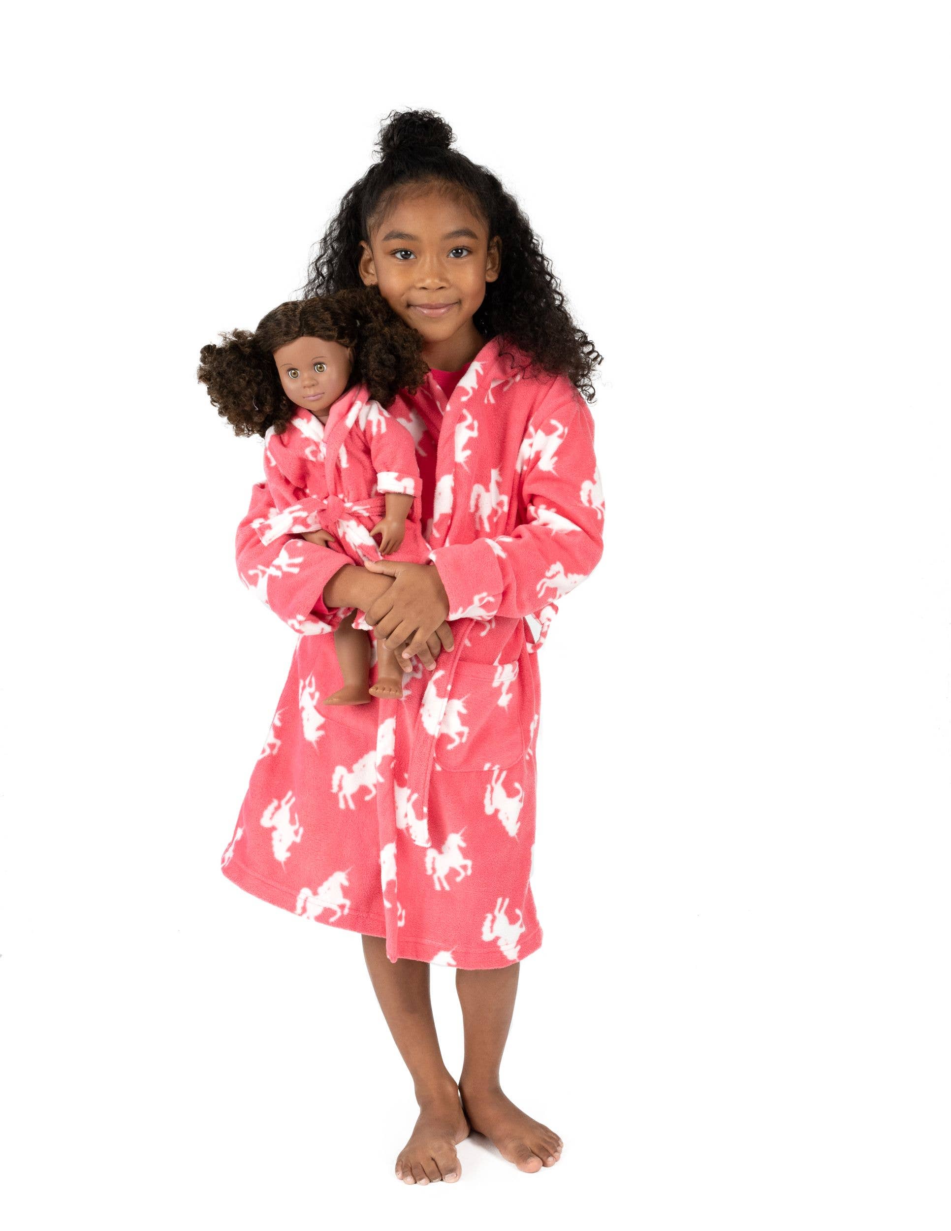 Leveret Pajamas - Wholesale Robe - Kids - Kids Girl & Doll Fleece Hooded Robe13