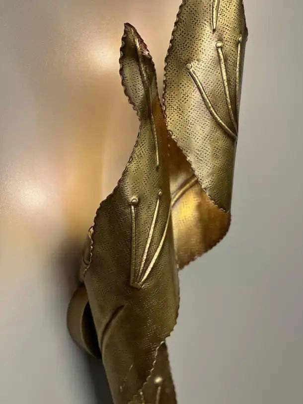 Arel Lighting - Wholesale Sconce - Nisia Hammered Brass Wall Sconce4