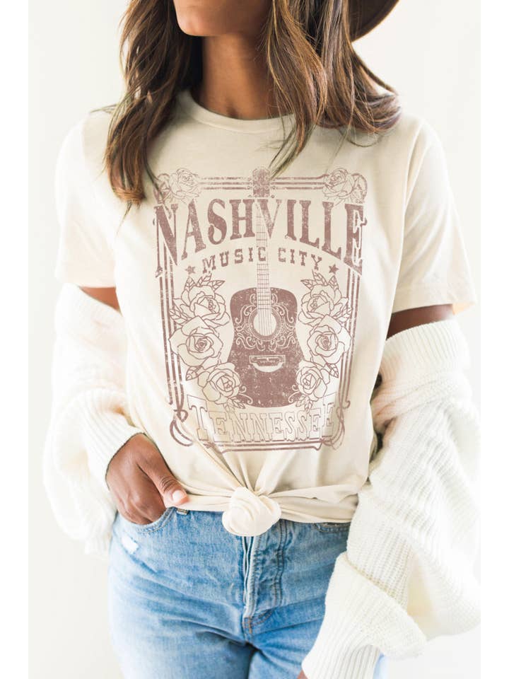 BouTeeQue Closet - Wholesale Screen Printed T-Shirt - Women's - 1019T - Nashville music city