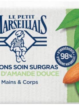 Petit Marseillais Soap w/ sweet almond oil 2 bars x 100g for wholesale by French Feast