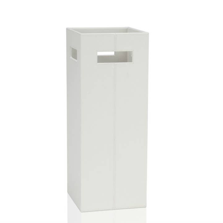 Classic white leather umbrella stand for wholesale by Andrea House