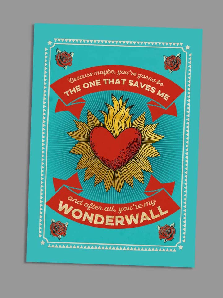 Wonderwall - Blank Greeting Card for wholesale by The Northern Line