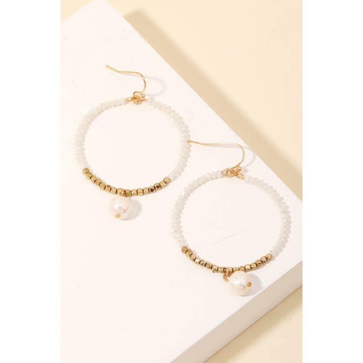 Anarchy Street - Wholesale Dangle Earrings - Beaded Circle Pearl Drop Earrings