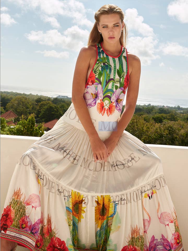 MACKENZIEMODE - Wholesale Dress – Women's - Flamingos Maxi0