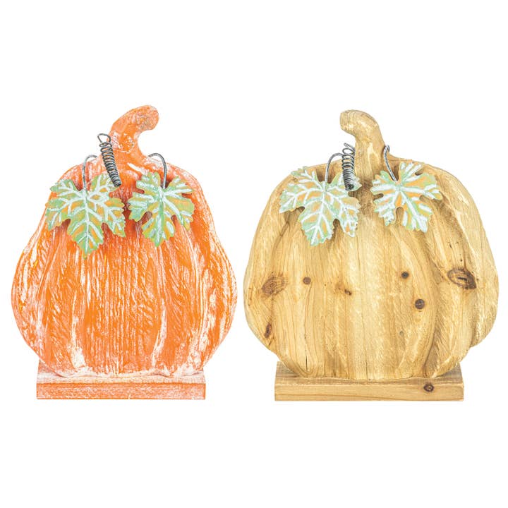 Weathered Fall Pumpkin Tabletop, 2 Assorted for wholesale by Hanna's Handiworks