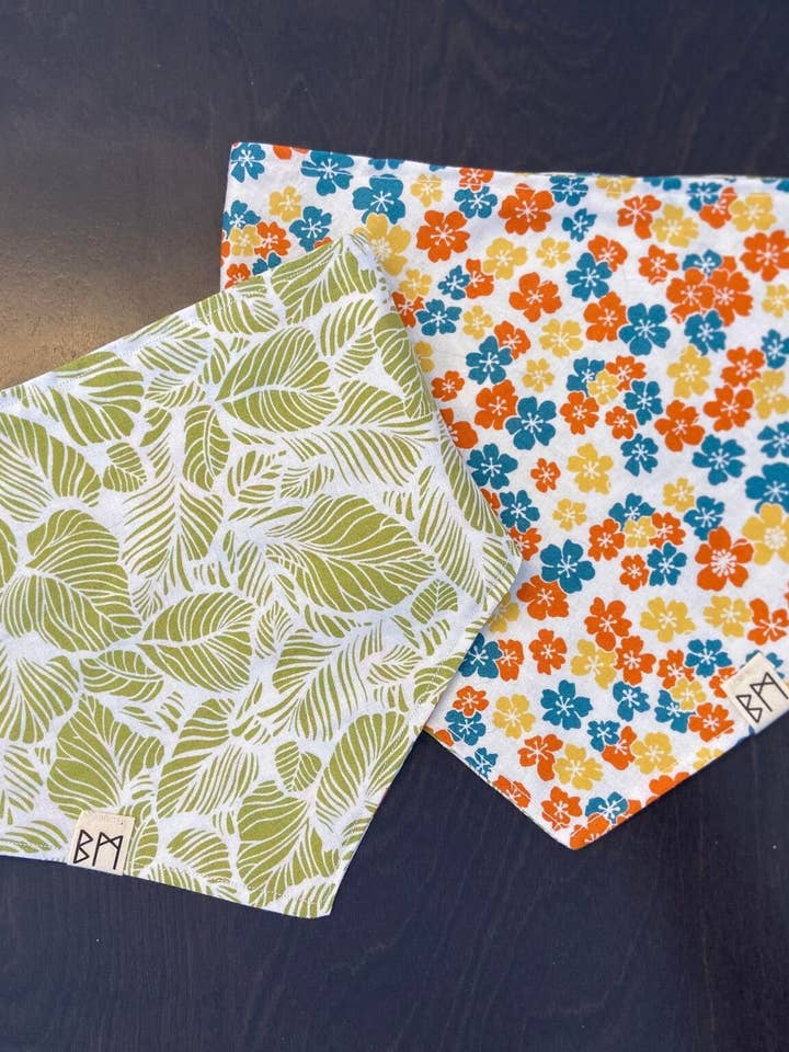 Maui Reversible Pet Bandana for wholesale by Bleu Malice