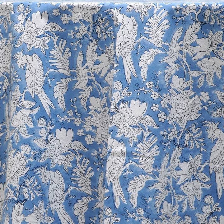 Cotton Print Club – Engroshandel Stofbolt – Blå safir 100% bomuldsstof Indisk bloktrykt stof