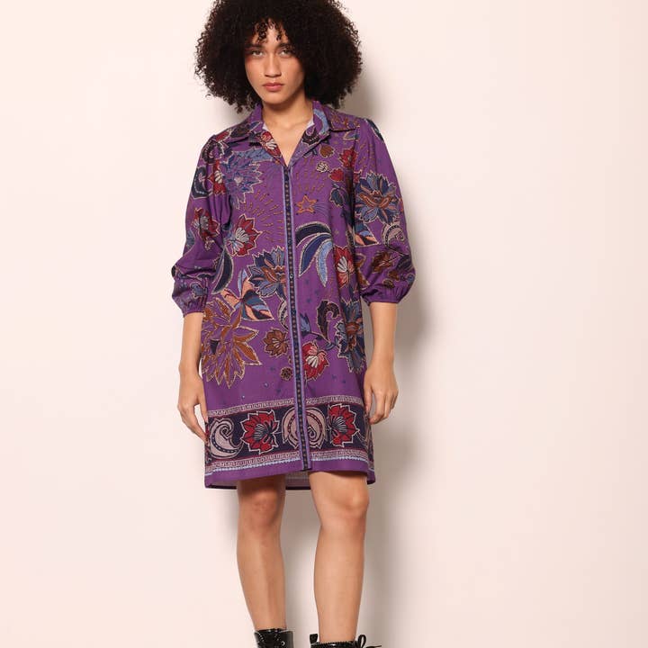 PURPLE SPARKLE AVA DRESS for wholesale by Maude-Vivante