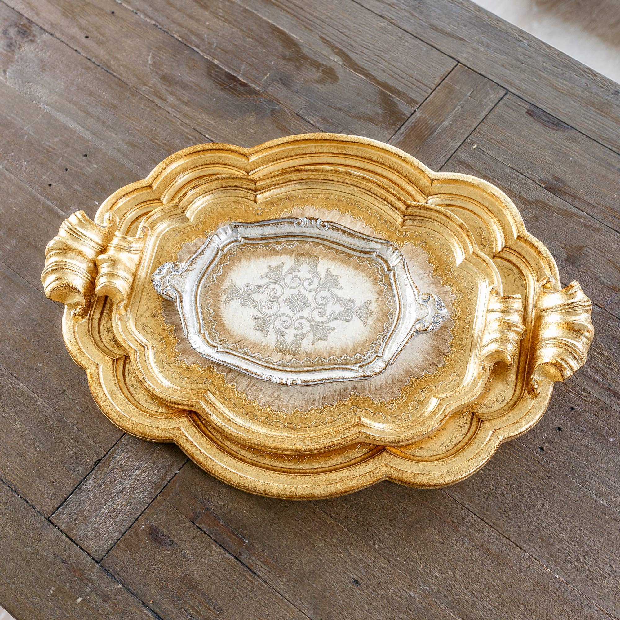 Arte Italica & Crown Linen Designs – wholesale Decorative tray – Antique Florentino Wooden Tray7