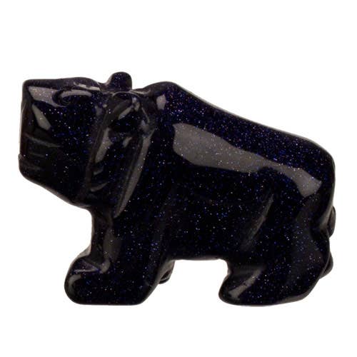 Gravure hippopotame, 50 mm, aventurine bleue pour la vente par EHAWA