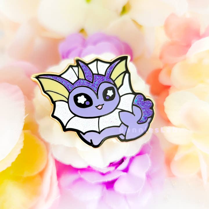 Bonnies Lab - Wholesale Lapel Pin/Button - Chibi Shiny Vaporeon Enamel Pin