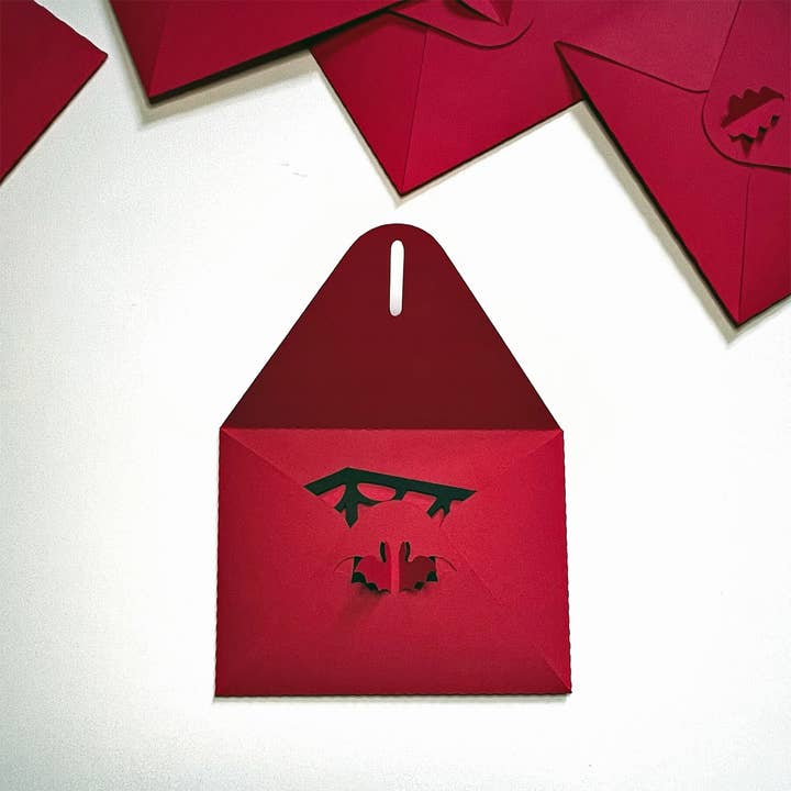 Squirrel Tacos Papercuts - Wholesale Love Card - Paper Cut Batty Wishes Valentine Love Card 4