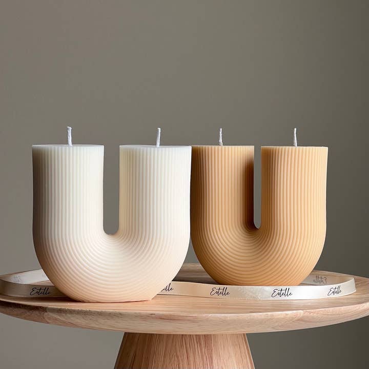 Estelle Studio - Wholesale Novelty Candle - Large Ribbed U Shaped Candle