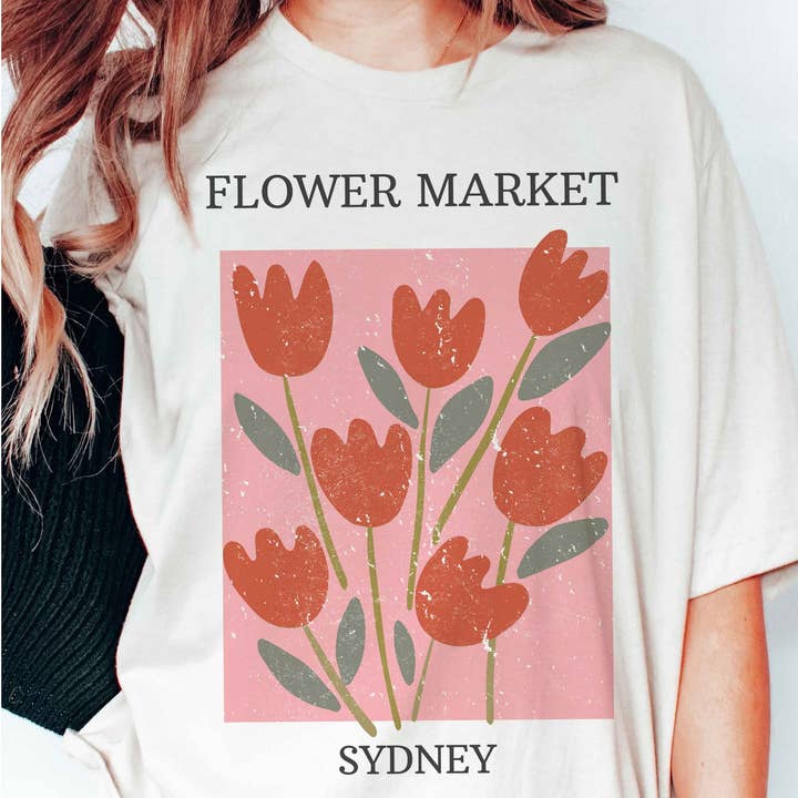FLOWER MARKET SYDNEY Graphic Tee for wholesale by BLUME & CO.