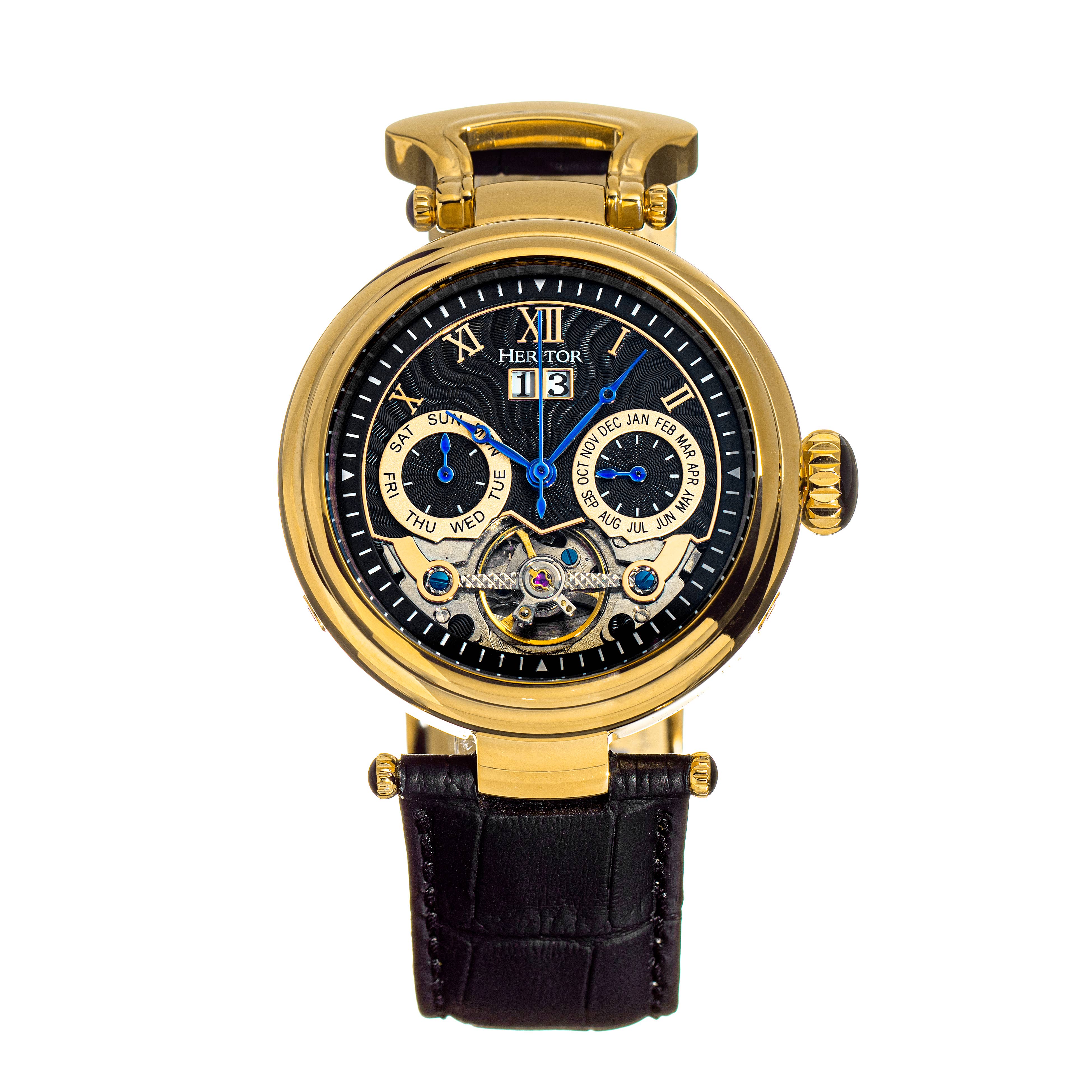 Heritor Automatic – wholesale Armbandsur - Herr – Heritor automatisk Ganzi Semi-skelett läder-Band Watch5