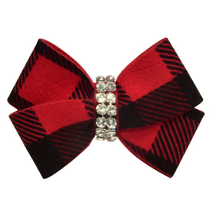 Red Gingham Nouveau Bow Hair Bow for wholesale by Susan Lanci Designs