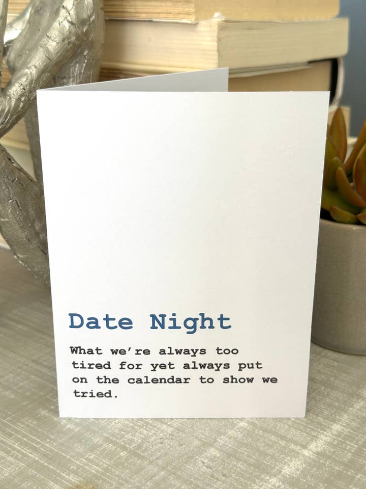 Funny Date Night Card for wholesale by Bad Cards Boutique