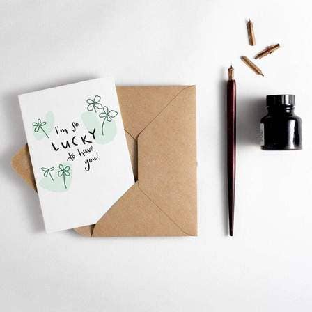 Carte typographique « I'm So Lucky To Have You » pour la vente par Hunter Paper Co.