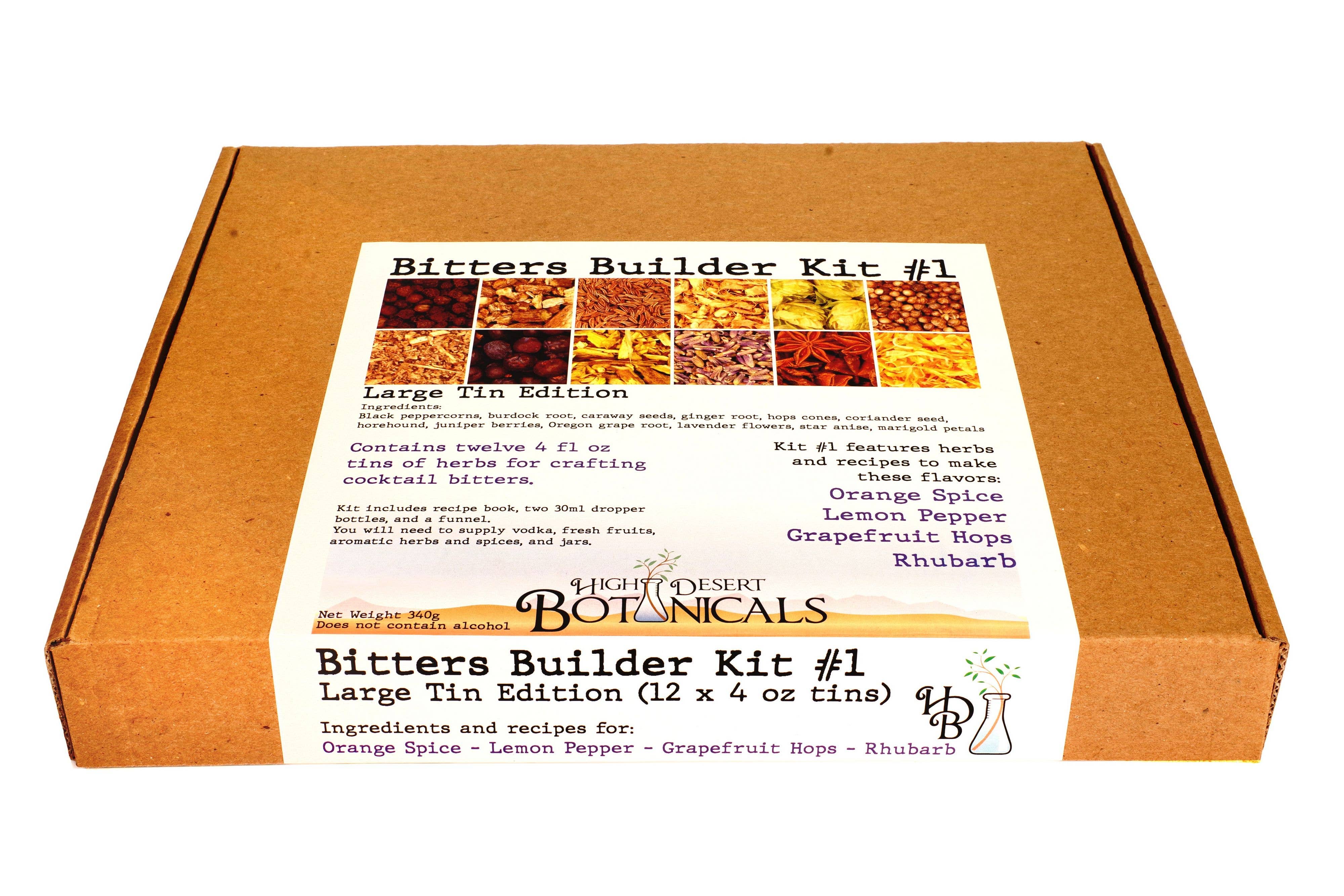 High Desert Botanicals - Wholesale DIY Drink Kit - Bitters Builder Kit #1 - Orange, Lemon, Grapefruit, Rhubarb1