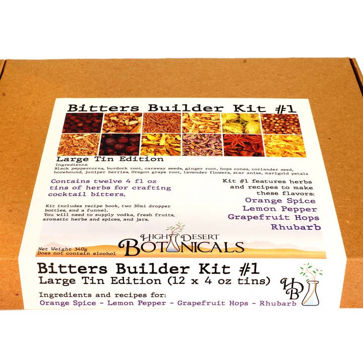 High Desert Botanicals - Wholesale DIY Drink Kit - Bitters Builder Kit #1 - Orange, Lemon, Grapefruit, Rhubarb1