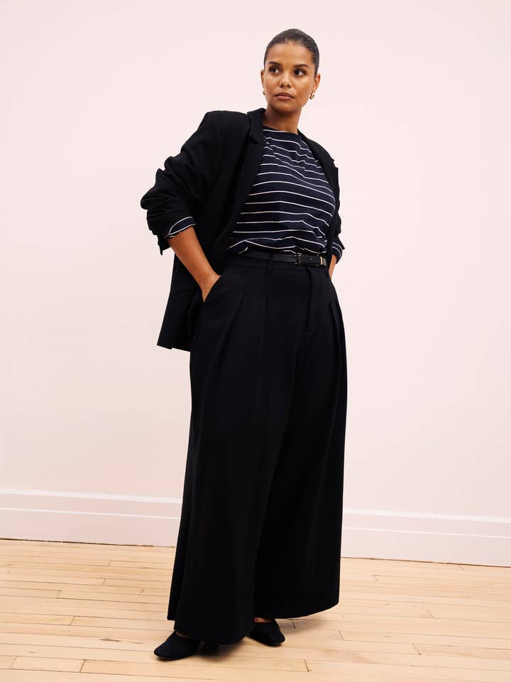 Palais Wide Leg Ponte Pants - Black for wholesale by Universal Standard