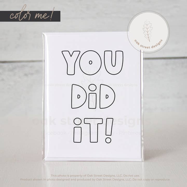 You Did It! Greeting Card for wholesale by Oak Street Designs