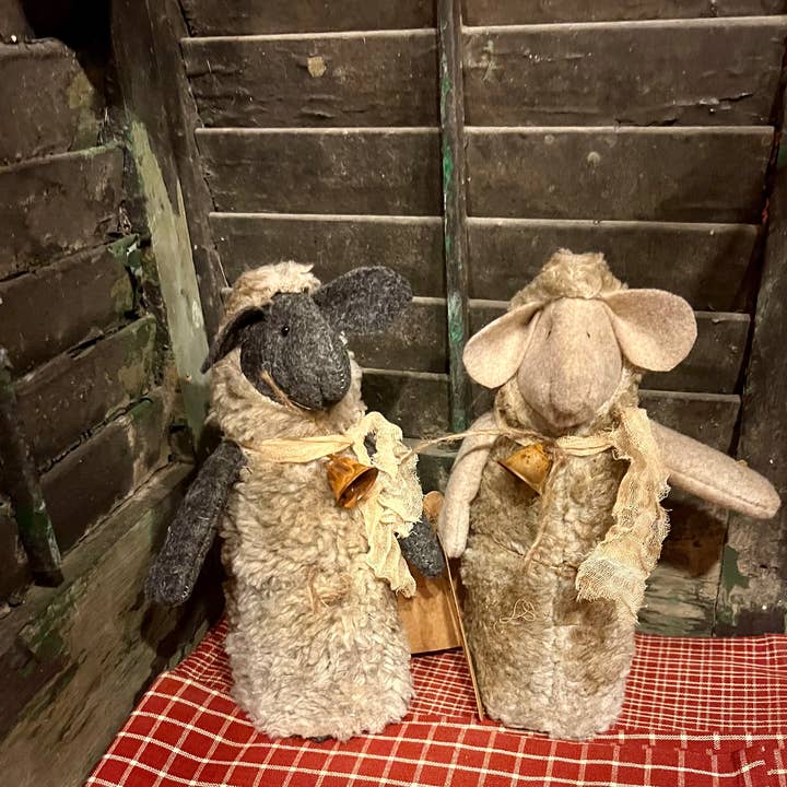 Raggedy Junction - Wholesale Decorative Tabletop Object - Handmade in USA sheep doll