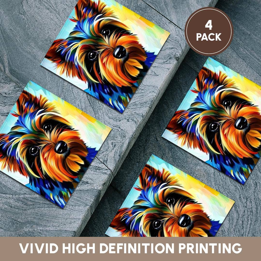3dRose - Wholesale Coasters - 3dRose, Yorkshire Terrier dog portrait. Digital art gift for the breed lovers, Coaster5
