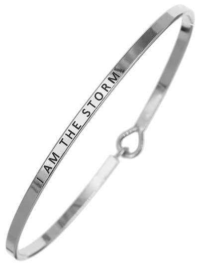 0011 PREMIERE - Wholesale Bangle Bracelet - FR4708 I AM THE STORM_3mm Inspired Message Bangle0