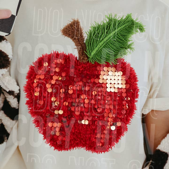 Apple Faux Yarn DTF Print for wholesale by 6:19 Creative
