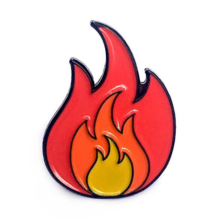 Fire Emoji emaille pin voor wholesale door Kolorspun Pins