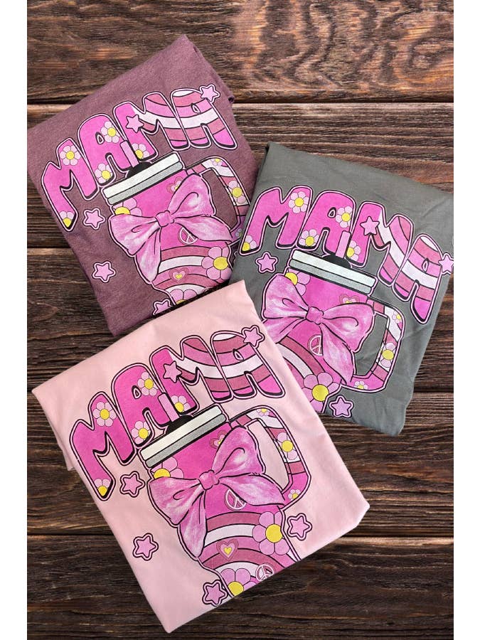 L&B Life - Wholesale Screen Printed T-Shirt - Women's - BC MAMA BOW CUP TSHIRTS, T-SHIRTS, TEES