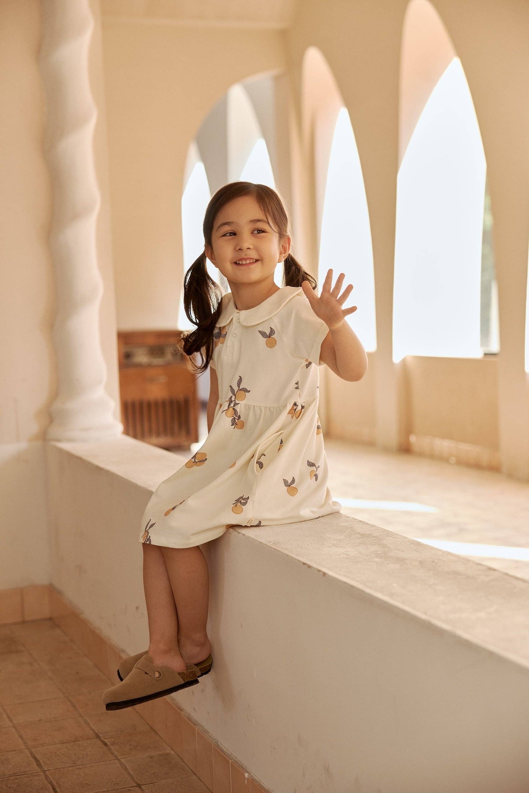 Norsu Organic - Wholesale Dress - Kids - Organic Cotton Collar Dress-Clementine3