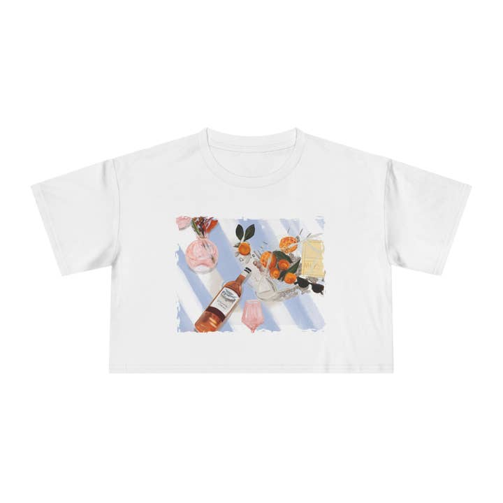 DOMINGO DE PICNIC - Camiseta Recortada para venta al por mayor de Rebecca Illustrated